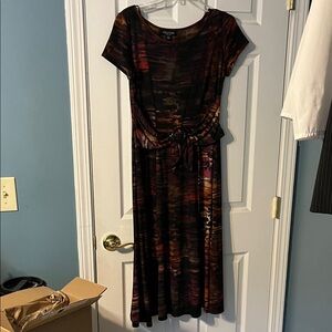 3/$10 Perceptions Black and Brown Midi Dress